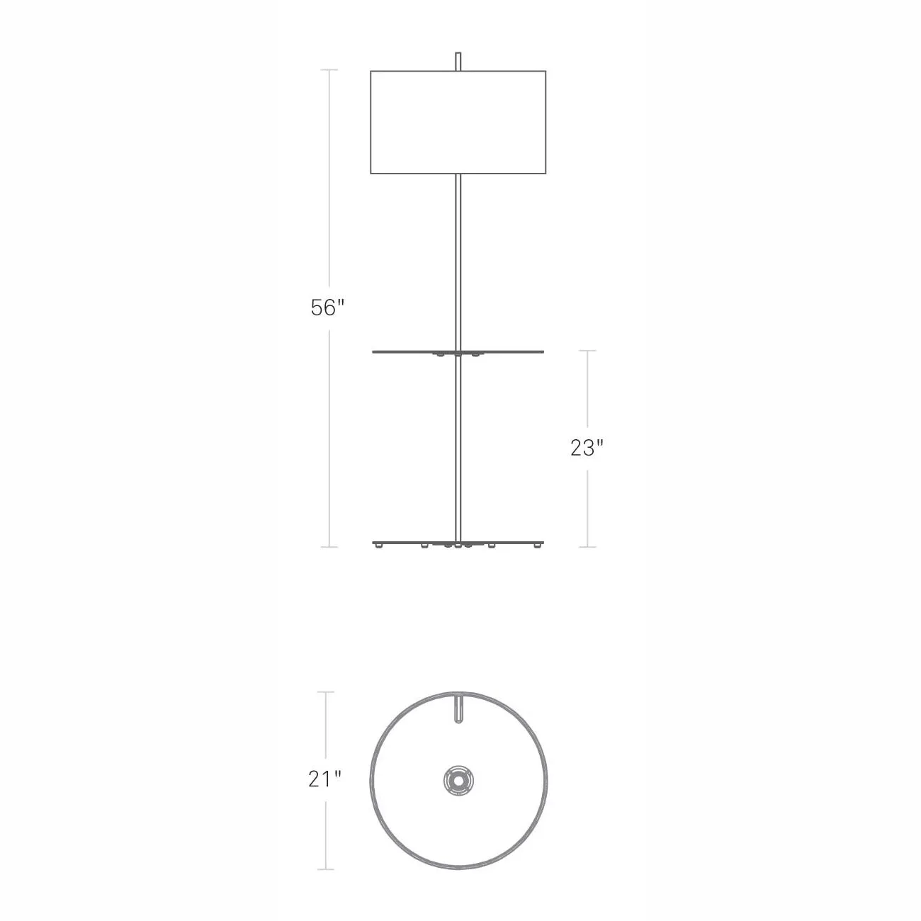 Note Floor Lamp with Table