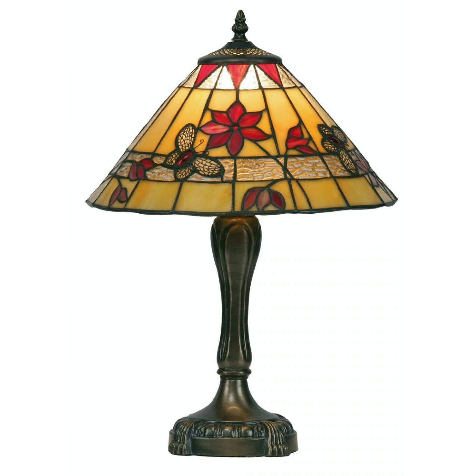 Oaks Butterfly Tiffany 13" Table Lamp