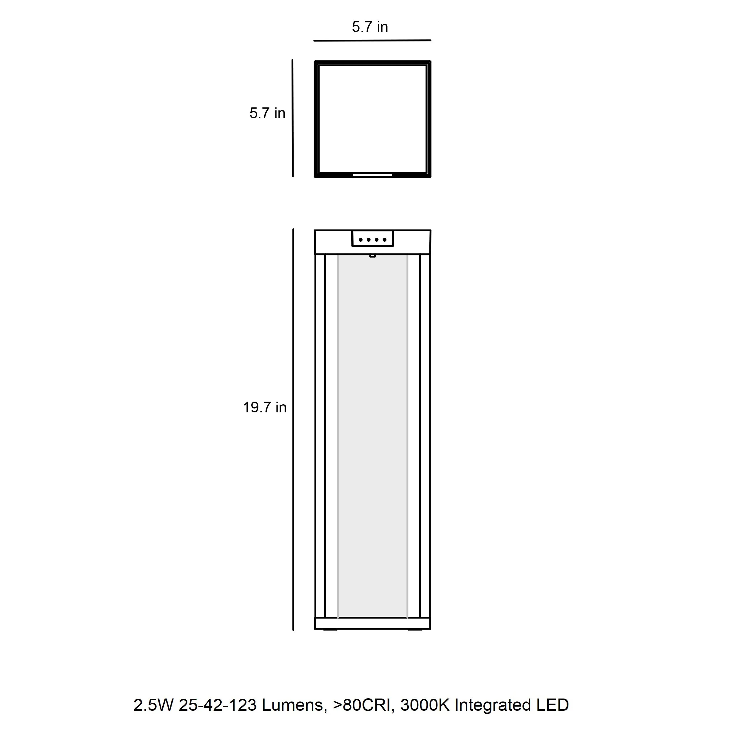 Radia Moon Outdoor LED Solar Bollard Light