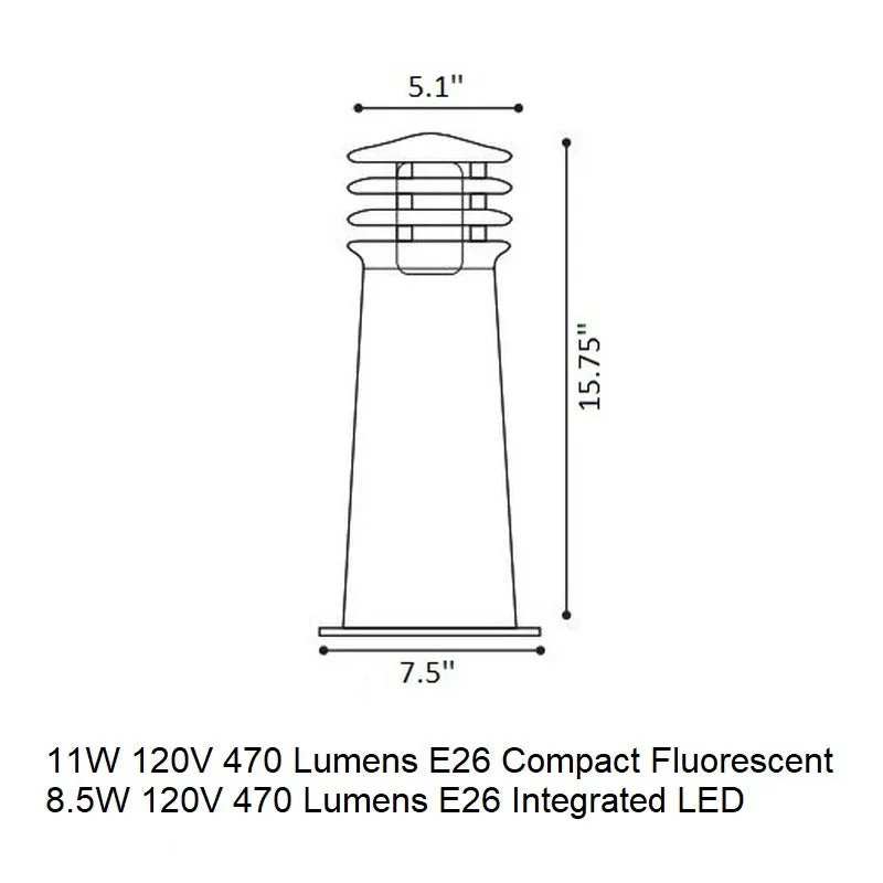 Rusty Bollard Lamp