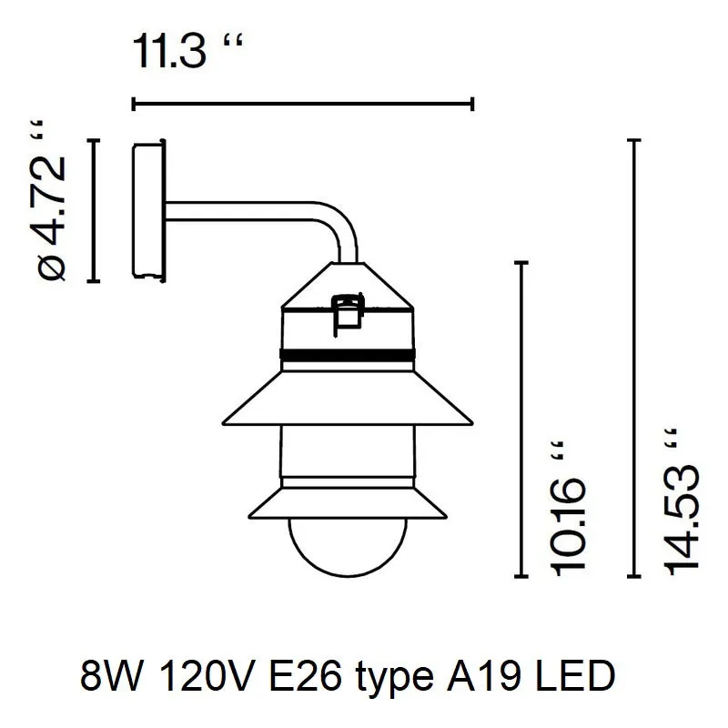 Santorini Fixed Stem Outdoor Wall Sconce
