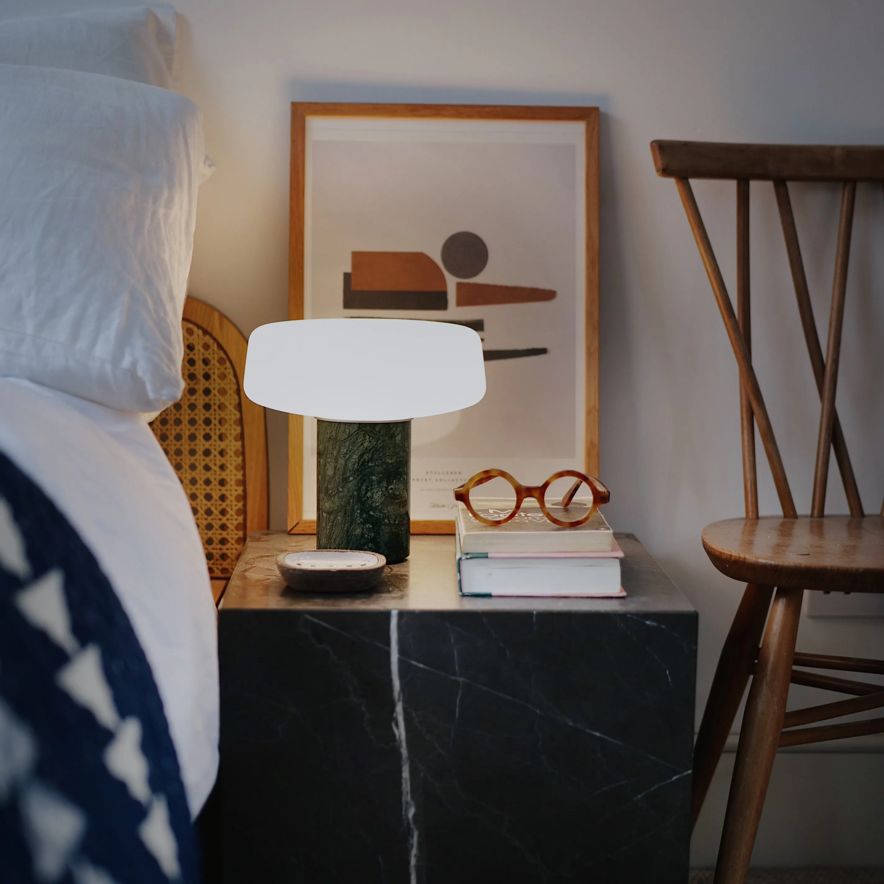 Solid Marble Rechargeable Table Lamp