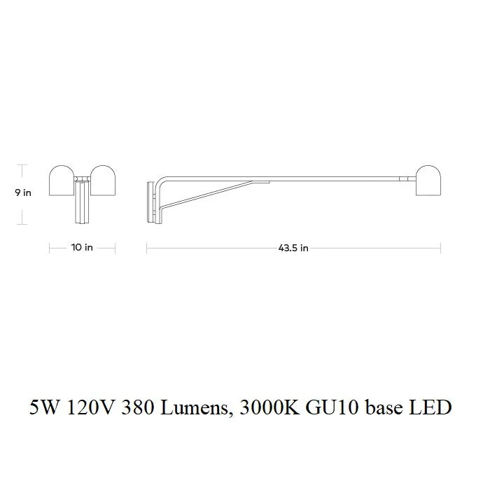 Tandem Swing Arm Wall Lamp