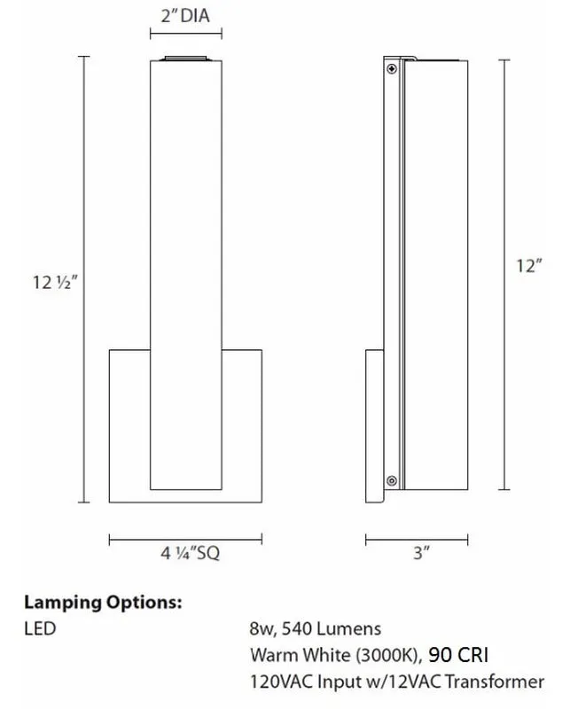 Tubo Slim Bathroom Wall Sconce